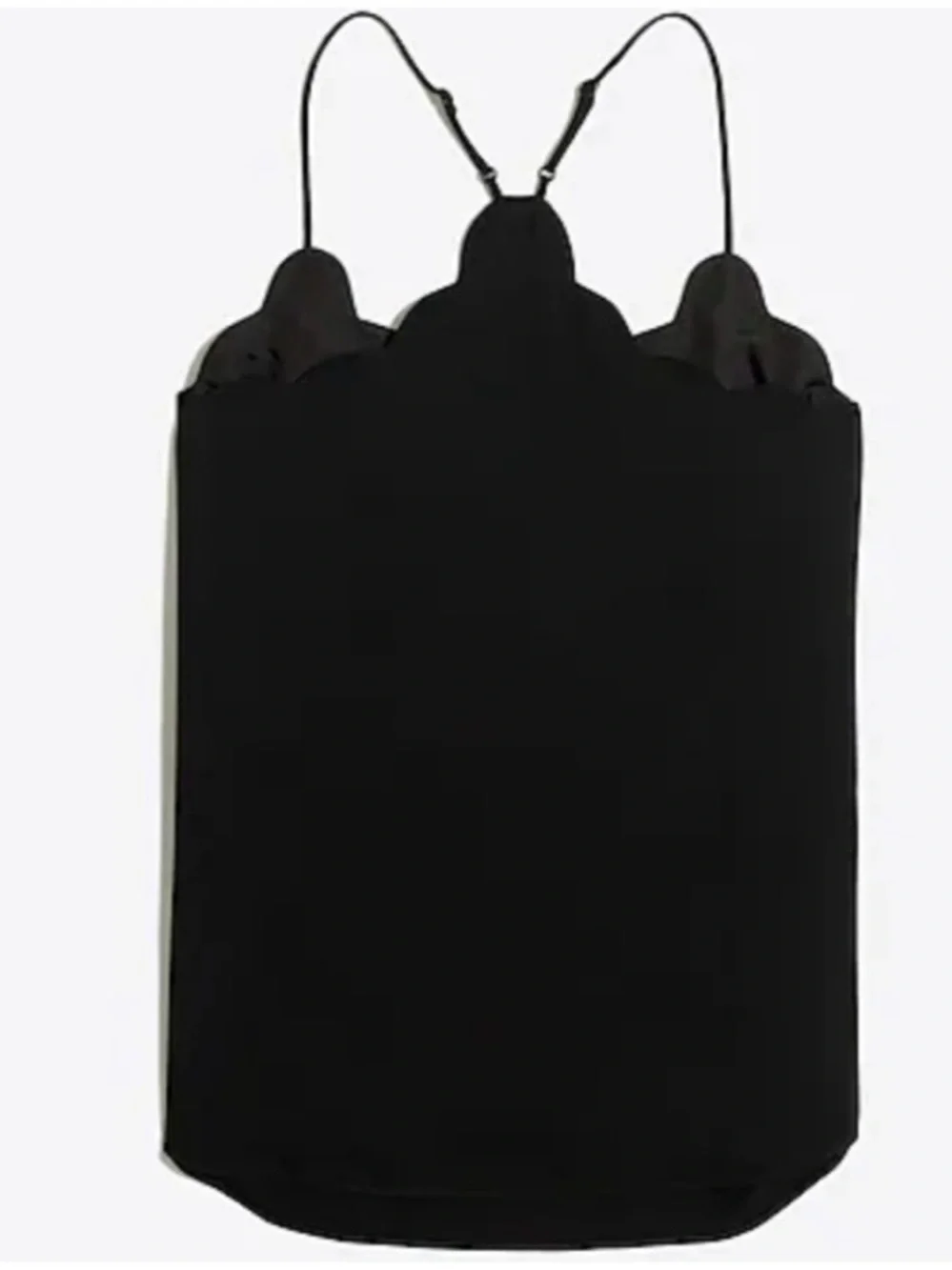 J. Crew Cami with Scalloped Trim in Black Size 6